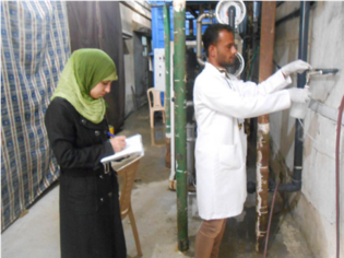 Field survey and sampling at a brackish desalination plant in Gaza