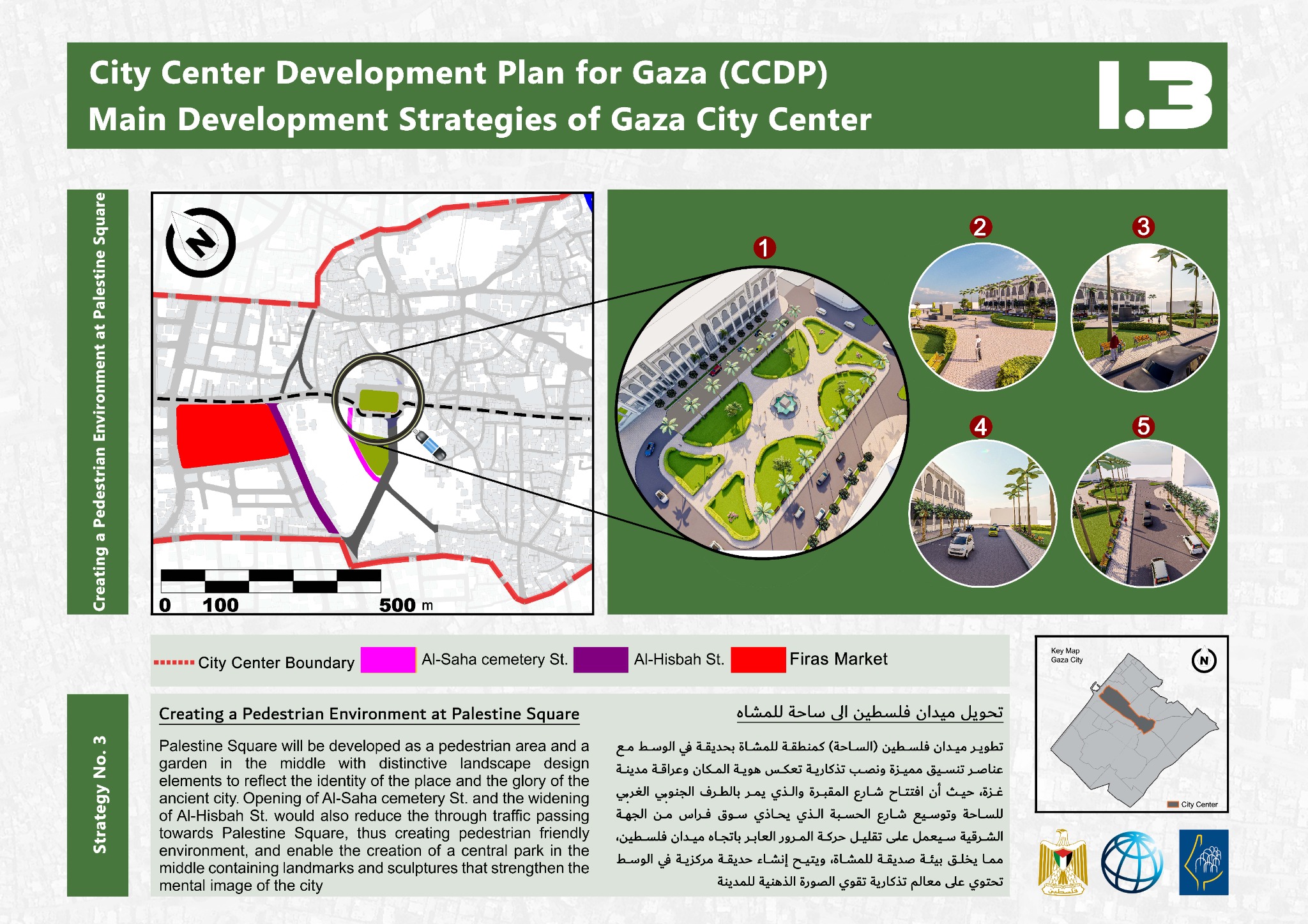 Gaza City Center Development Plan — development strategy sheet 1.3